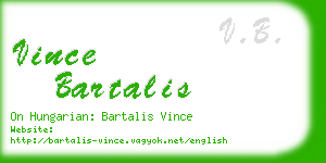 vince bartalis business card